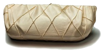 Cream quilted silk clutch