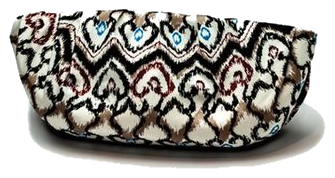 Ikat-print woven clutch