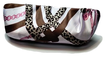 Leopard and chain print clutch